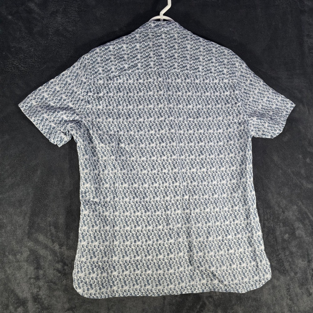 Perry Ellis Linen‎ Blend Button Up Short Sleeve Pattern Shirt, Size M - Picture 4 of 7